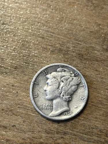1936 Mercury Dime VF+