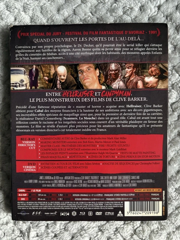 Cabal Clive Barker AKA Nightbreed - Blu-ray Import Eng Audio- Region B- Like New - Image 2 of 4