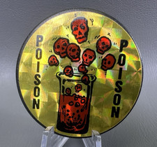 Vintage 90's 1.1oz Black Metal Slammer with Poison Holo for Pogs Milk Caps