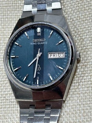SEIKO King Quartz 5856-8060 Vintage 1978 Blue Navy Dial Quartz