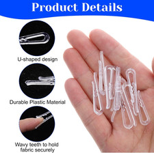 400 Pcs Plastic Alligator Clips for Crafts, U Shape Fabric Clips with Teeth, ...