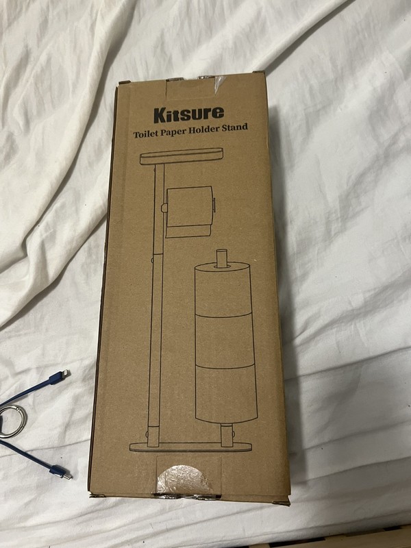 Kitsure Toilet Paper Holder Free Standing - Large Capacity Toilet Paper Holder f