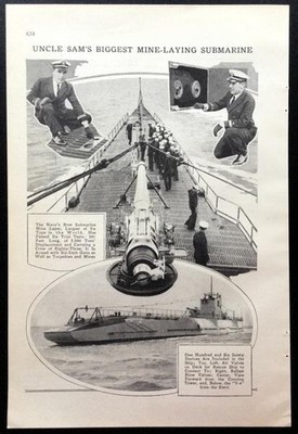 USS Argonaut 1928 pictorial  Uncle Sam s Biggest Mine-Laying Submarine  V-4~Navy