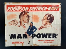 Original 1941 MAN POWER Half Sheet Poster 22x28 - EDWARD G. ROBINSON