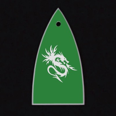 GUITAR TRUSS ROD COVER - Engraved Etched - ESP LTD - DRAGON Flame Fire - GREEN