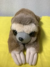 FAO Schwarz Plush Brown Beige Gray Three Toed Sloth Plush Toys Stuffed Animal