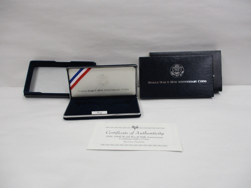EMPTY BOX For 1991 to 1995 US WW2 World War Two 50th Anniversary 2 Coin Set