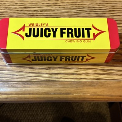 Wrigley's Juicy Fruit Chewing Gum Collectible Advertising Tin Yellow Red