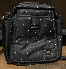 LUG Multi Crossbody Bag CAN CAN Black Polka Dot RFID Travel
