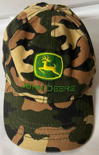 JOHN DEERE Toddler Stretch Back 100 Cotton Camo Hat CAP w/ Embroidered Logo VGC