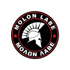Round Molon Labe Red Spartan V3 Sticker Decal