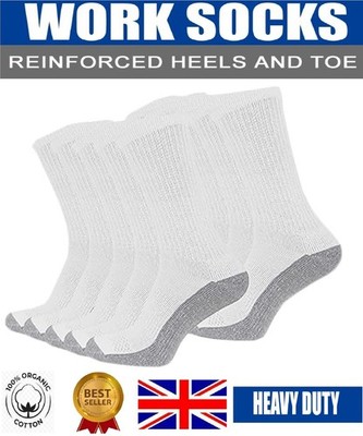12 Stück Herren Arbeitssocken Baumwolle strapazierfähig atmungsaktiv gepolstert Stiefelsocken Größe 6-11