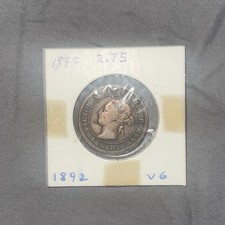 1892 Canada 1 One Cent coin Penny Collector Victoria Canadian Graded Very Good