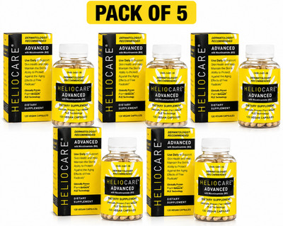 5 Pack Heliocare Advanced Nicotinamide B3 Skin Health 120 Capsules - New in Box