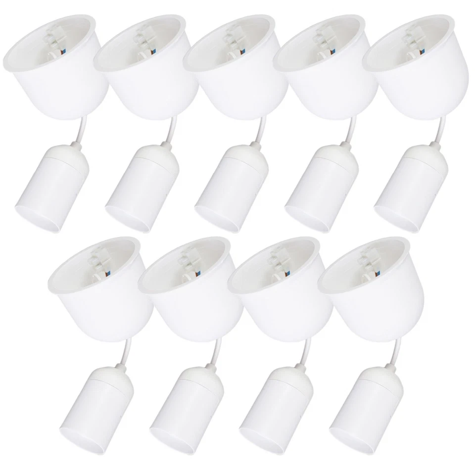 9 x E27 Baufassung mit Baldachin Lampenfassung Renovierfassung Baustellenfassung