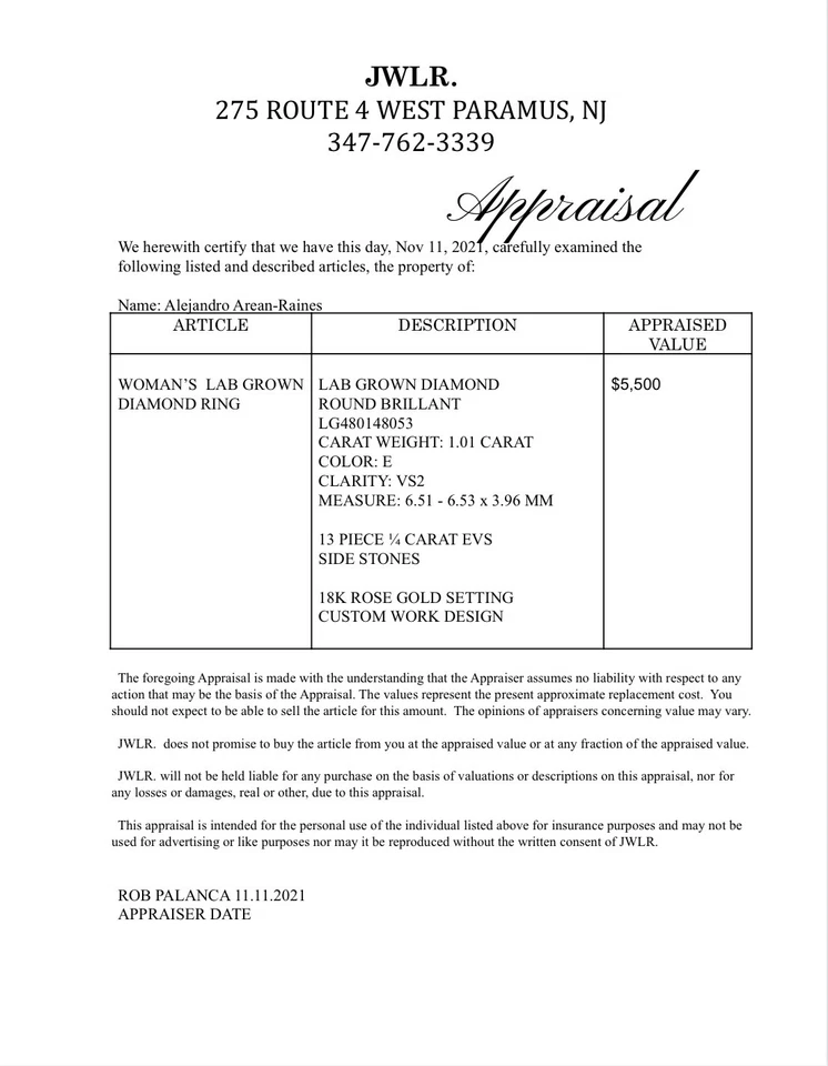 Anillo de compromiso de diamantes único hecho a medida / banda de oro rosa de 18 k / cultivado en laboratorio Foto 3 de 3