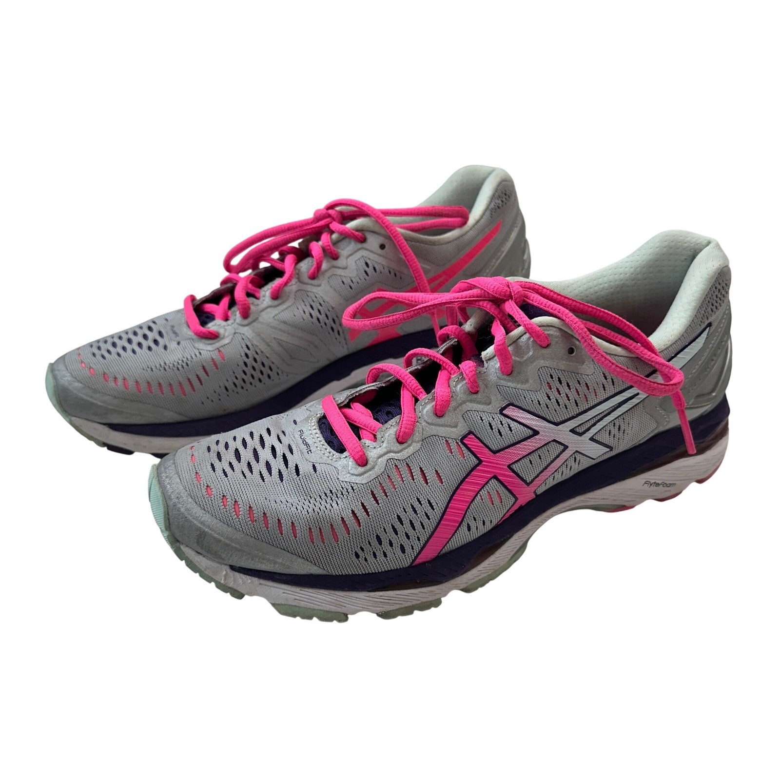 Asics Gel-Kayano Running Shoes Athletic Comfort Activewear Gray Pink Women's 9.5