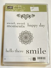 Stampin' Up HAPPY DAY 6 rubber stamps smile hello decorative images 130297