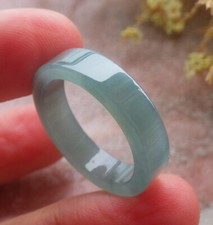 Video Certified Icy Green A JADE Jadeite Rectangle RING USA. 9.5    695464 AS