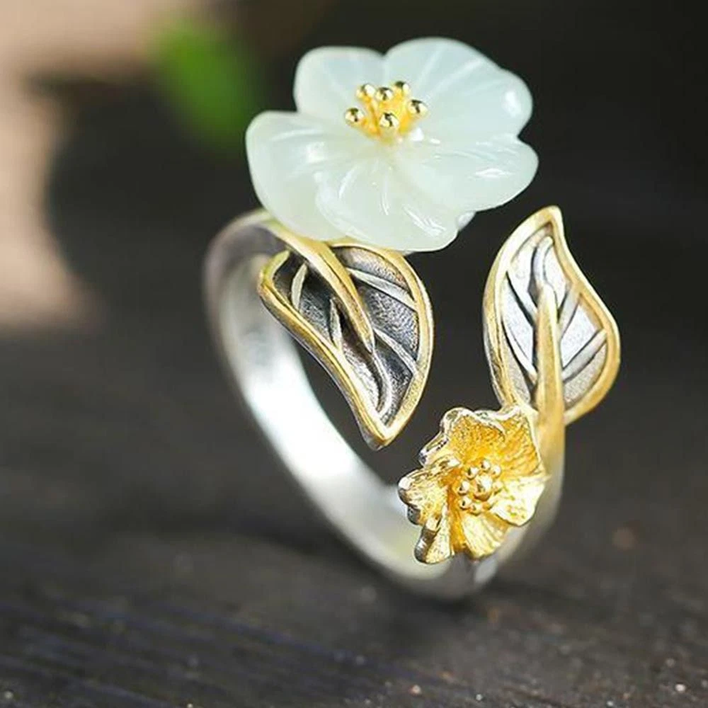 Gold flower hotsell design ring