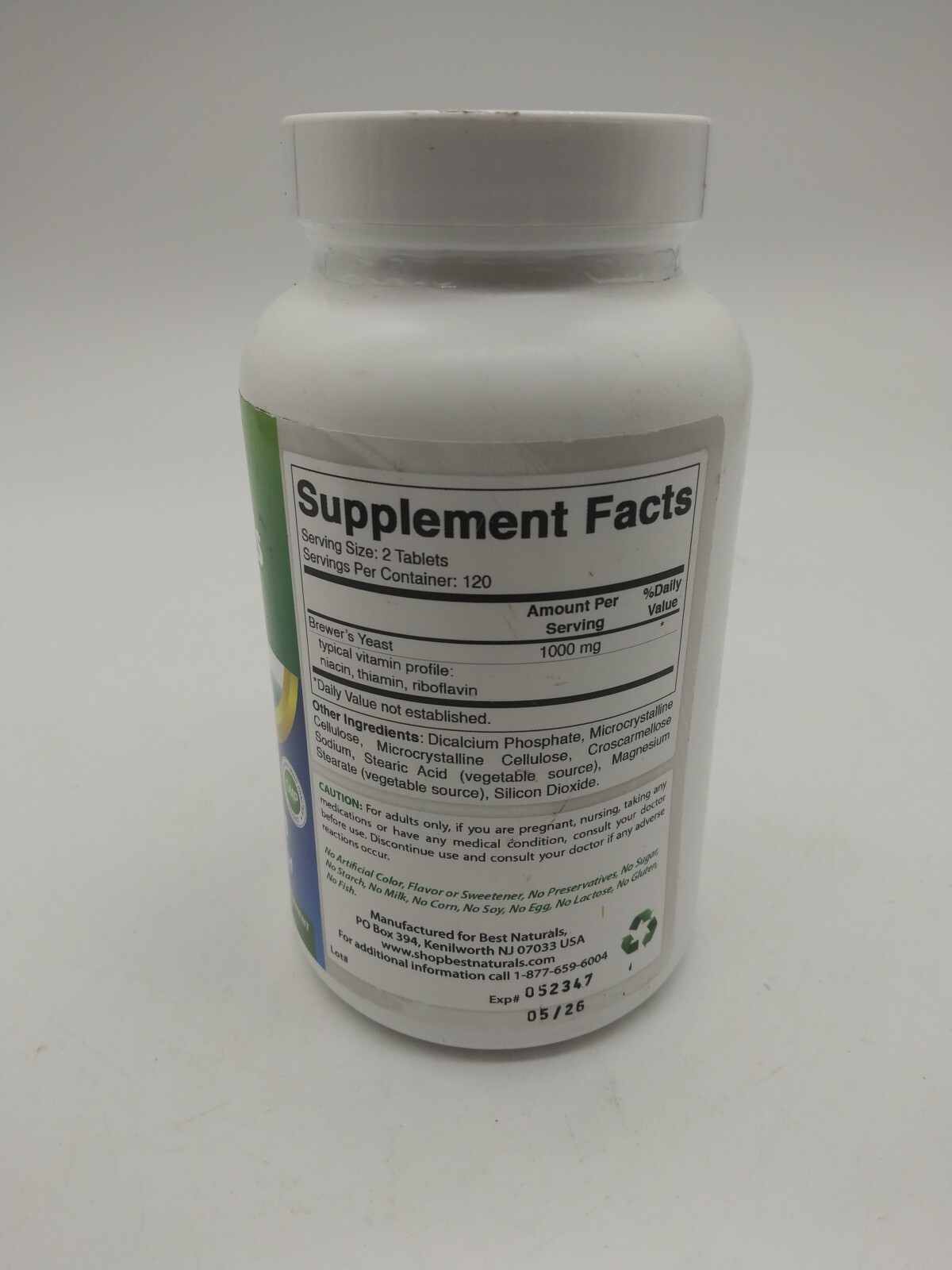 Best Naturals Brewers Yeast 71/2 Grains 500 mg 240 Tablets. D5 Falak