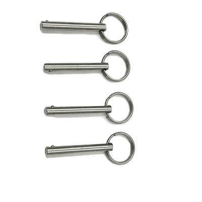 4 pack Quick release Pin 1/4'' Stainless Steel Boat Bimini Top Marine Hardware 