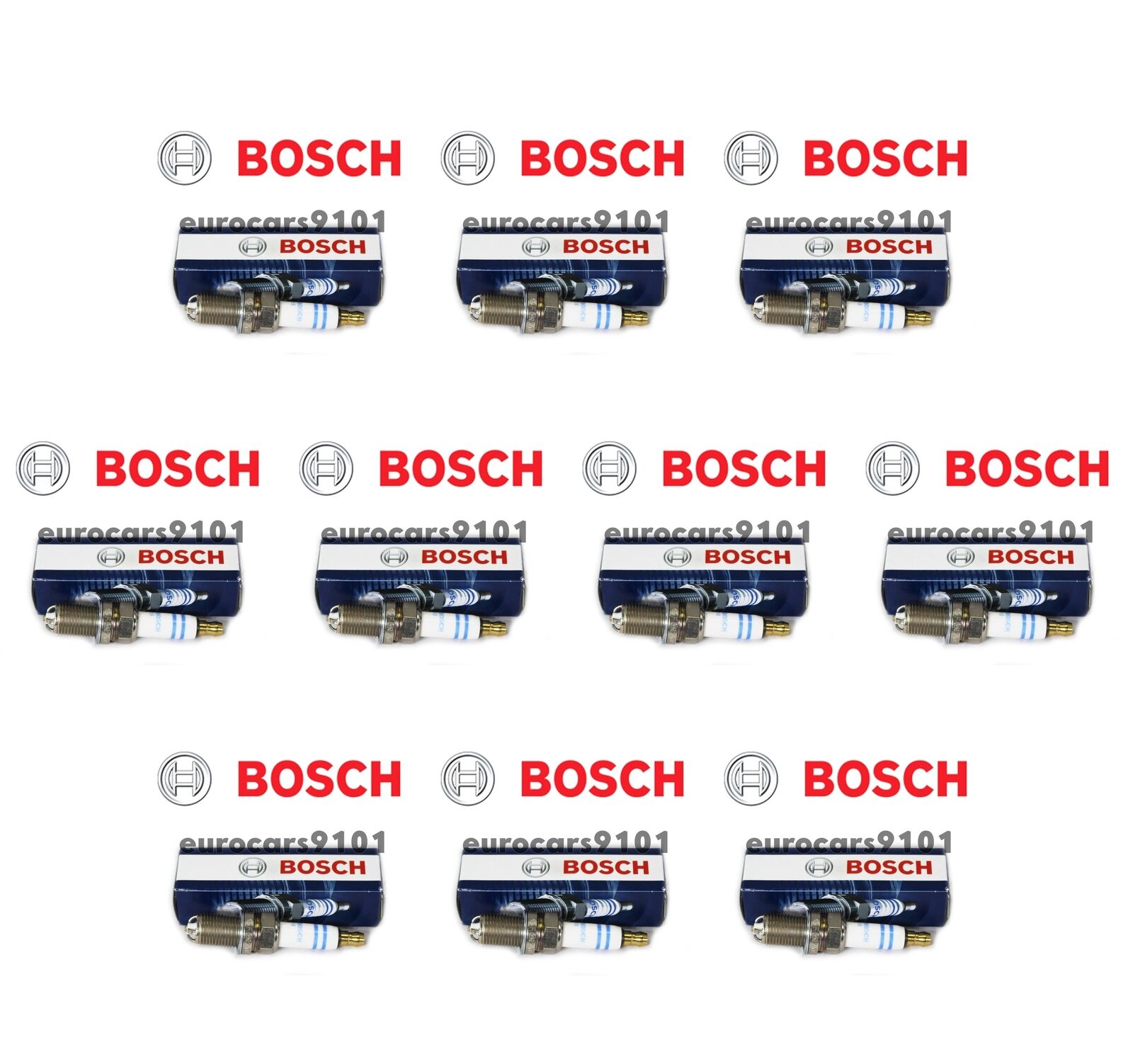 Set of 10 Audi A4 Bosch Spark Plugs 0242235715 7406