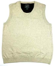 Woolrich Woolen Mills Mens Sz L Wool Blend Sweater Vest Tan 13038 Oth Soft