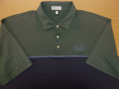 Peter Millar Summer Comfort King & Bear Golf Course Creston Mesh Golf Polo XL
