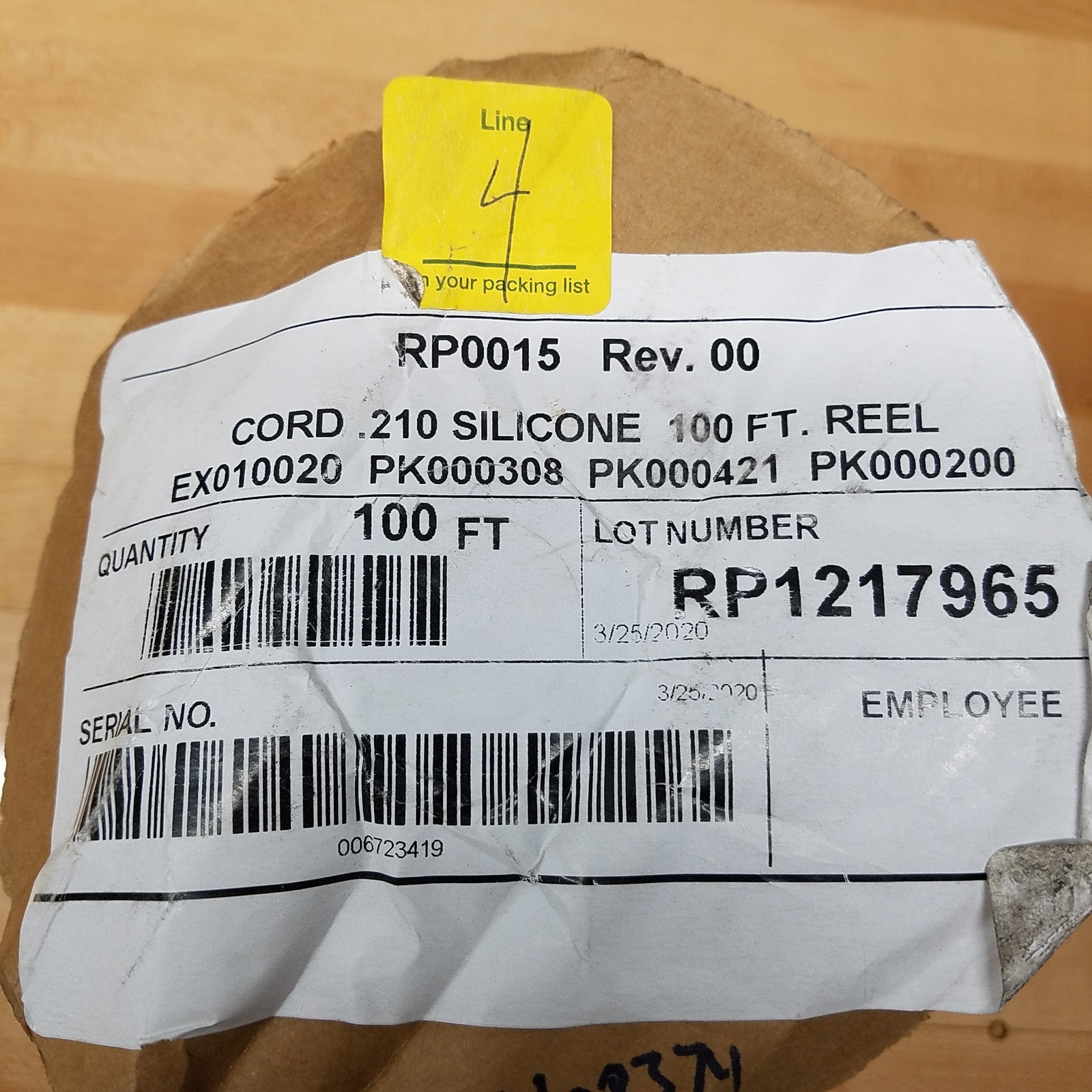 McMasterCarr 96505K24 3/16"/0.210" HighTemperature Silicone ORing