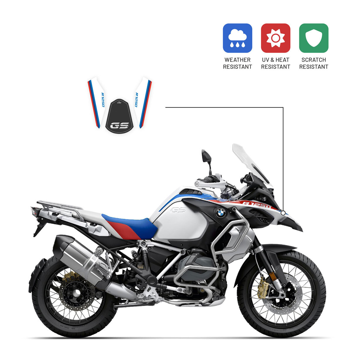 Felgenrand-Aufkleber Blau-weiß-rot – Komplettset Für 4 Auto- Oder 2 Motorradfelgen (inkl. Gratis-Aufkleber)