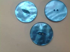 10 NEW 1 3/8 INCH BLUE TURQUOISE WAVY PEARL  FINISH/CATEYE