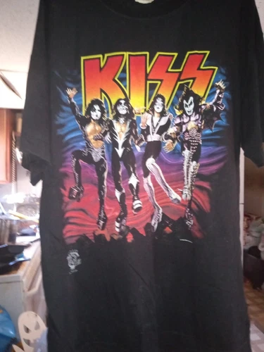 Kiss Shirt Men's XL Alive Worldwide Tour C 1990s vintage concert t-shirt, vintage, size XL, single stitch, B+ condition