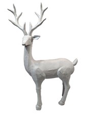 17" White Glittered Christmas Reindeer Deer Missing One Ear