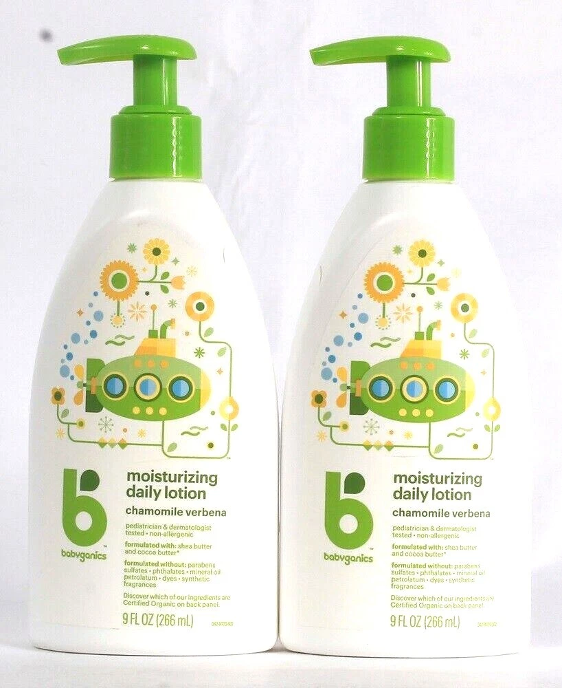 2 Ct Babyganics 9oz Chamomile Verbena Moisturizing Daily Lotion With Shea Butter