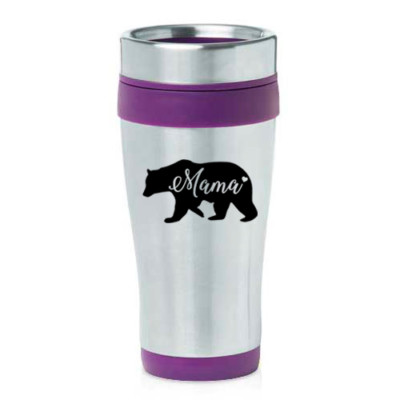 16 oz Travel Coffee Mug Mama Bear Mom Mother