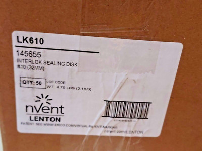 nVent LENTON Interlok LK610  #10 SEALING DISKS, Steel, Neoprene, (Box of 50) NEW