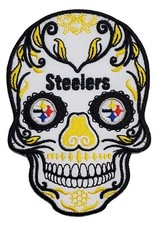 Steelers Skull Football Embroidered Iron On Patch