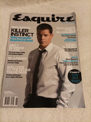 Esquire UK Magazine - August 2007 - MATT DAMON Isla Fisher TIGER WOODS