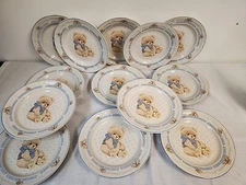 Set of 13 Vintage Tienshan COUNTRY BEAR Stoneware 7 5/8" Salad Plates