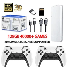 40k+ Retro Games Video Game Console TV Stick 128G 4K HDMI 2Wireless Controller