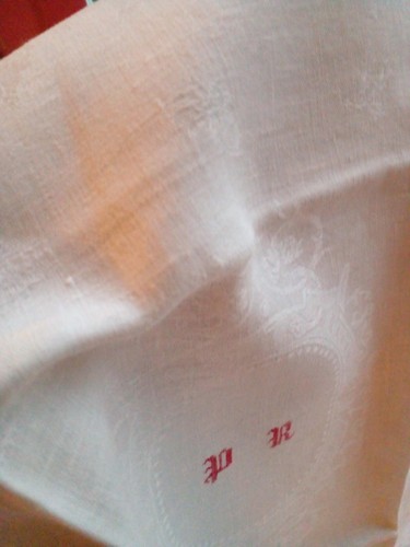linge ancien 9 SERVIETTES DE TABLE MONOGRAMMÉES - Photo 7/8
