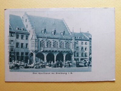 Old postcard GERMANY GERMANY Baden Württemberg THE DEPARTMENT STORE in Freiburg market
