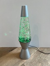 Vortex LAVA Lamp Silver Swirling Star Glitter Action Color Changing 14.5  Tall