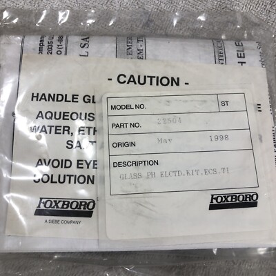 Foxboro 22504 Glass Ph Electrode Kit (4124)