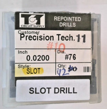 TCT REPOINTED DRILLS SLOT 76 0.0200" DIA 0.217" FLUTE LOT OF 18 