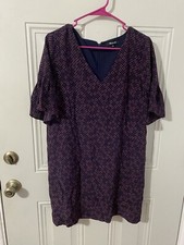 Madewell Size 4 Dress Blue With Flowers Silk Short Sleeve H58