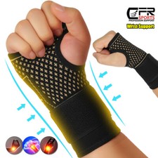 Copper Wrist Support Brace Compression Sleeve Arthritis Sport Carpal Tunnel Pain