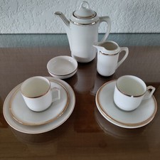 Child's Teaset Mini White Porcelain With Gold Tea Party Set