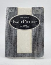 Vtg Evan Picone Color Legs Opaque Pantyhose 100 Nylon Hoisery 451 White Size M